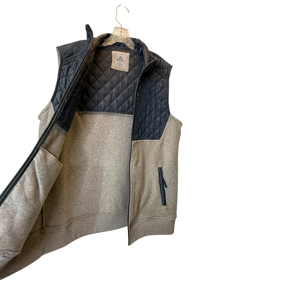 Ascend Hiking Fishing Gray Fleece Sleeveless Mens L Vest Pockets Full Zip - Picture 3 of 8